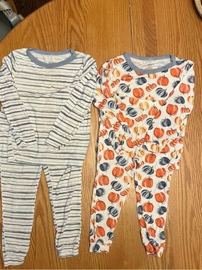 24mth Long Sleeve Pumpkin & Stripe Pajama Set - Milk Berry
